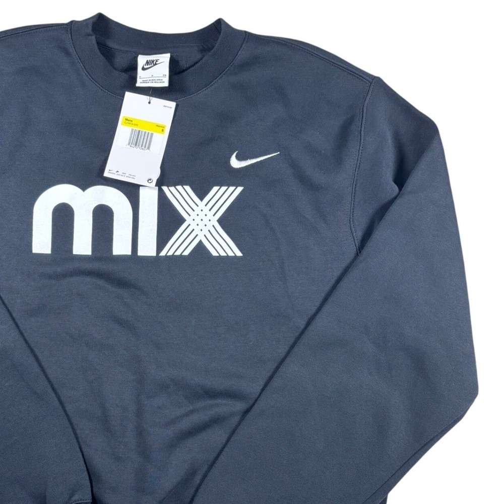 NWT Nike Training Crewneck Sweatshirt Mens Small Black MIX Graphic Fleece